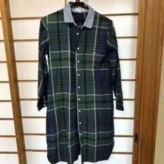 niko and. グリーン系チェック シャツワンピース