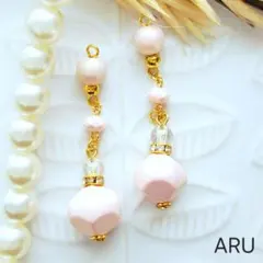 No.469★ピンク☆多角☆三連☆ゴールド☆ゆらゆら☆ピアス☆イヤリング