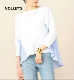 NOLLEY'S　ブラウス　切替　バックフレア　7分袖　綿　38 Mのサムネイル