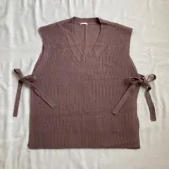 サイドリボン　ニットベスト　GU