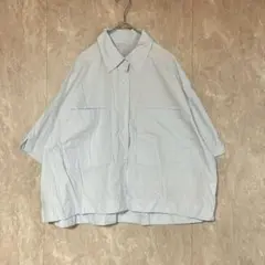 【シンプリシテェ】オーバーサイズシャツ Fライトグレー ポケット 綿100%