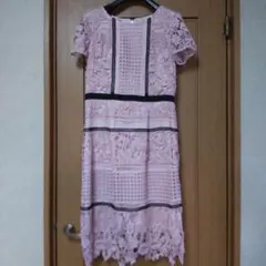 ☆美品　Rose Tiara 半袖レース膝丈ワンピース☆