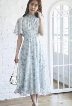 新品未開封＊トッコ　フラワージャガードロングワンピース　透け感シアー春夏華やか