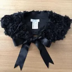 【キャサリンコテージ】ローズつけ襟 ブラック Sサイズ 発表会 卒園式