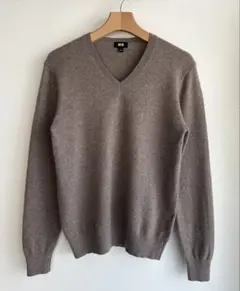 【美品】ユニクロ カシミヤ100%セーター S ベージュ