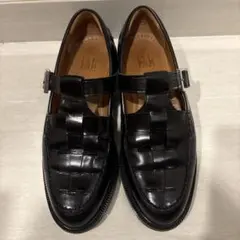 ローファー　メッシュレザーシューズ 革靴　メリージェーン Tストラップシューズ