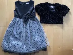 【美品】値下げ子供用フォーマルワンピース150cm ファー半袖ベスト140cm