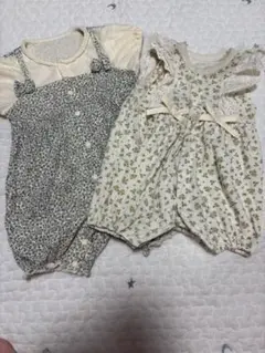 花柄ロンパース 60・70サイズ 2点セット　アプレレクール