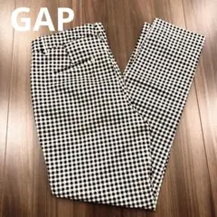 GAP ブラック×ホワイト　チェックパンツのサムネイル