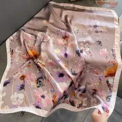 上品 スカーフ　シンプル　高級感　ピンク　花　おしゃれ 売れ筋商品♡　レディース