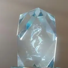 イルカ 3Dレーザー彫刻 クリスタルガラス 置物