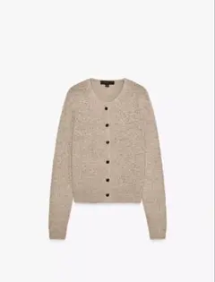 【ZARA】ルスティックニットジャケットサンド／ブラウンのサムネイル