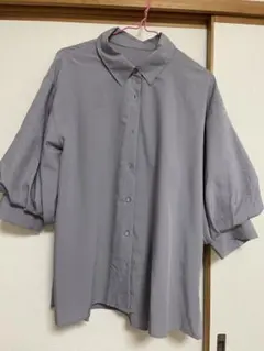 グレー 五分袖シャツ サイズF