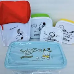 【未使用】ポチャッコ PEANUTS スヌーピー 犬コラボ 保存容器 セット