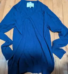 THE INOUE BROTHERS ブルー Vネック セーター M