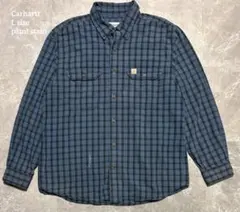 Carhartt チェックシャツ L ペンキ汚れあり ワーク 古着 ブルー系