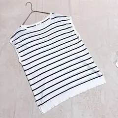 LEPSIM レプシィム ＊ トップス ノースリーブ ボーダー (F) 白 黒