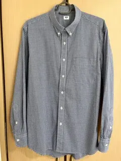 【美品】UNIQLO ユニクロ エクストラファインコットンブロードチェックシャツ