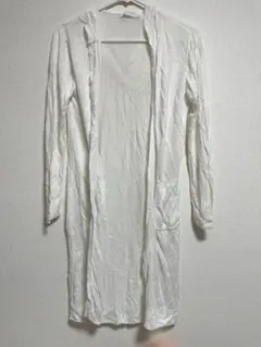 セシルマクビー　ロングカーディガン　白　Mサイズ　フード