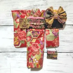 56 ハンドメイド リカちゃん服 着物 振袖 晴れ着 Liccaのサムネイル