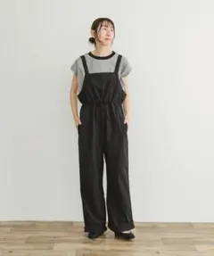 肩ドロストギャザーポンチサロペット 黒 S - メルカリ