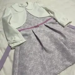 キッズ arisanaフォーマルワンピース ボレロ 紫　レース　130cm