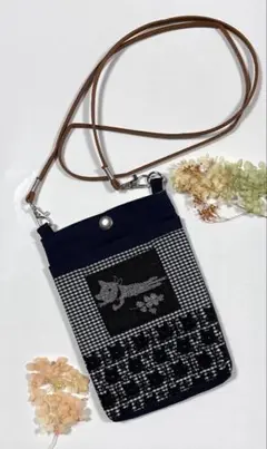 pjcクロッチくん　ミナペルホネン　ハンドメイド　スマホショルダー　ポシェット