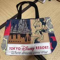 ミッキー シンデレラ城 パッチワーク調トートバッグディズニーリゾート TDL