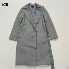 t1872 【アイシービー】　チェスターコート　ロングコート　灰色　カシミアのサムネイル