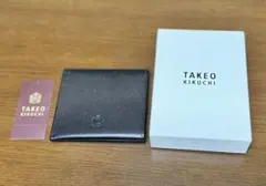TAKEO KIKUCHI 二つ折りカード入れ　カモフラ裏地 黒 未使用