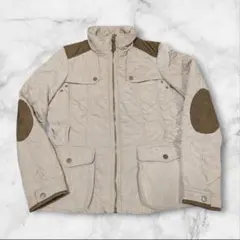 ZARA　BASICベージュ キルティングジャケット Lサイズ B135.