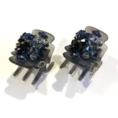 コンプレックスビズ ダブルクリスタルメッシュホイップクリップ2個