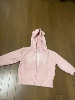 GAP ピンク フード付きジップアップ 2歳まで