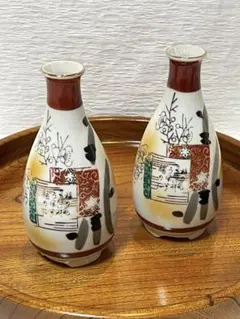 九谷焼 七福神 金彩・彩色陶磁器 ぐい呑み 盃 七客一式 縁起物 レトロ