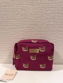 【新品タグ付き】ポール&ジョー　猫　ポーチ　ヌネット総柄　紫　パープル