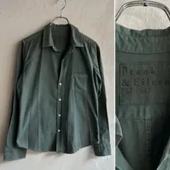 美品 FRANK&EILEEN BARRY 製品染め シャツ グリーン
