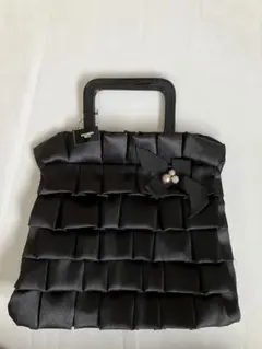 SUGAR MATRIX 黒 サテン プリーツバッグ