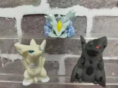 【美品】　ポケモンキッズ　指人形　ゼクロム　レシラム　キュレム　3体セット