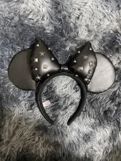 ディズニーカチューシャ　ミニー　レザー　スタッズ