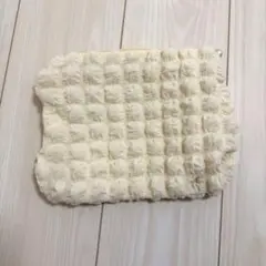 お化粧ポーチ　クリーム色　ポップコーンデザイン