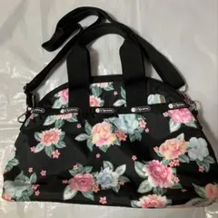 超美品　レスポートサック ショルダーバッグ　半円形　花柄　カラフル　2WAY
