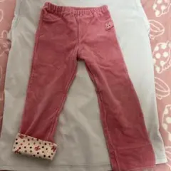 ピンク コーデュロイ 長ズボン うさぎワッペン刺繍　110