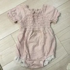 バースデイ Cottoli コトリ ギンガムチェック ロンパース 80