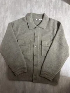 【定価￥5,990】ユニクロU ラムニットジャケット グリーン L