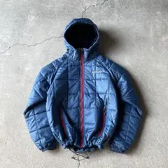 Columbia hooded puffer jacket navy red