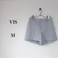 VIS（M）リネンライクショートパンツ　ライトグレー　美脚　ハイウエストのサムネイル