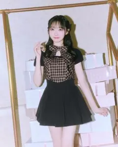 michellMacaron ボレロsetフロントリボンチェックトップスのサムネイル