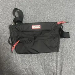 HUNTER ブラック ショルダーバッグ サコッシュ