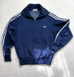 adidas 80年代古着トレフォイルロゴ ジャージ ネイビーのサムネイル