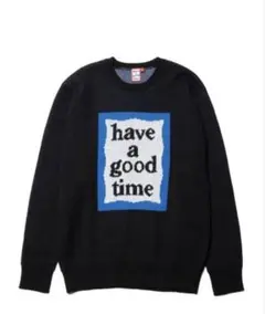 黒 ニットセーター have a good time